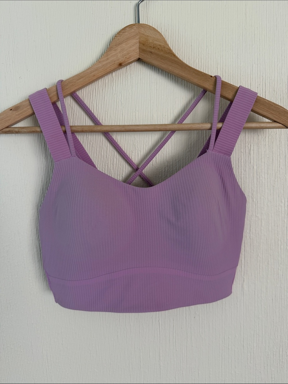 Lululemon Like a Cloud Longline Ribbed Bra Light Support, D/DD Cups Dahlia Mauve